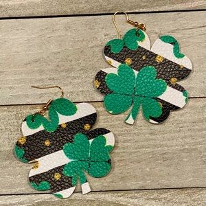 Faux Printed Leather Earrings